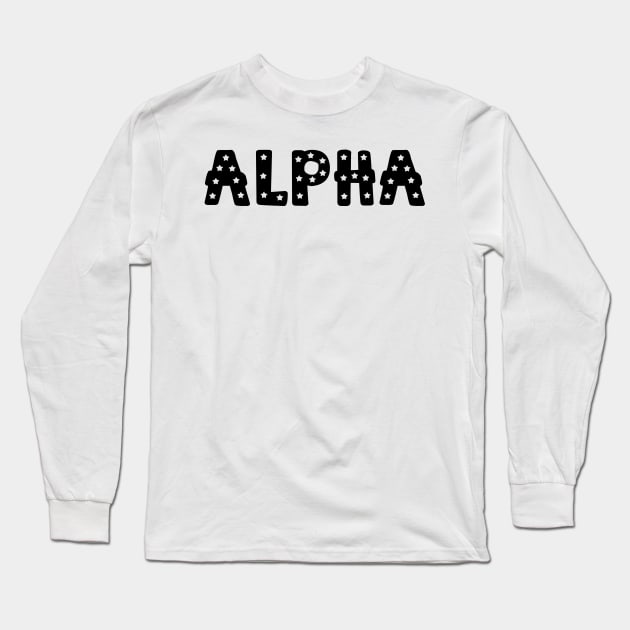 Alpha Star Letters Long Sleeve T-Shirt by Rosemogo